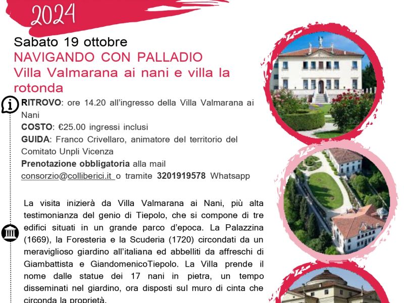 VISITA GUIDATA VILLA VALMARANA AI NANI E VILLA LA ROTONDA/19 OTTOBRE 2024